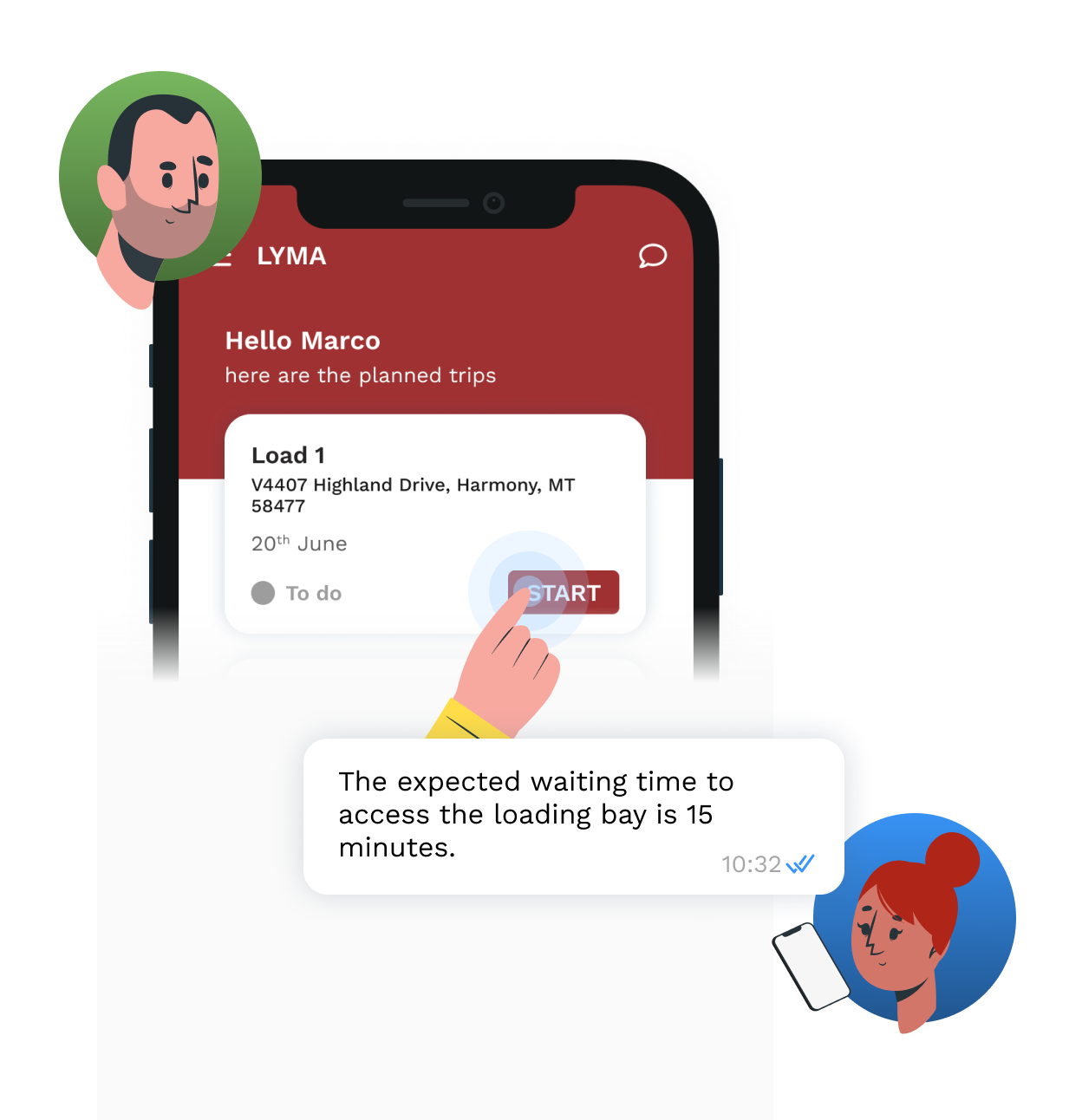 Tracking vehicle arrival at the square
