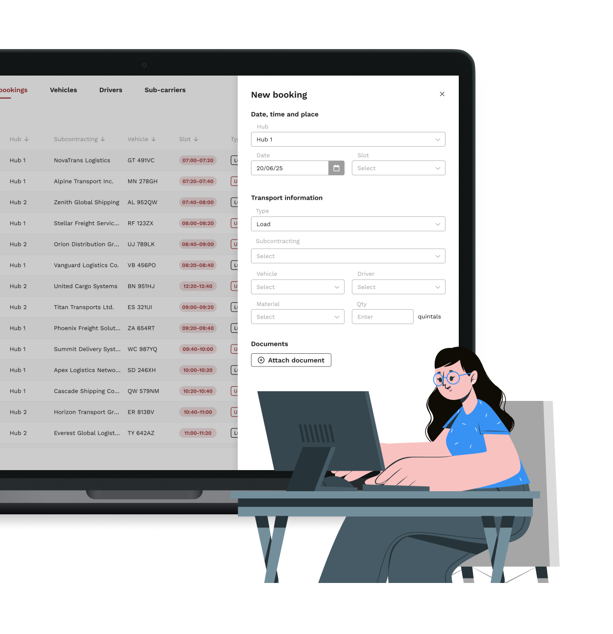 Load and unload slot booking
