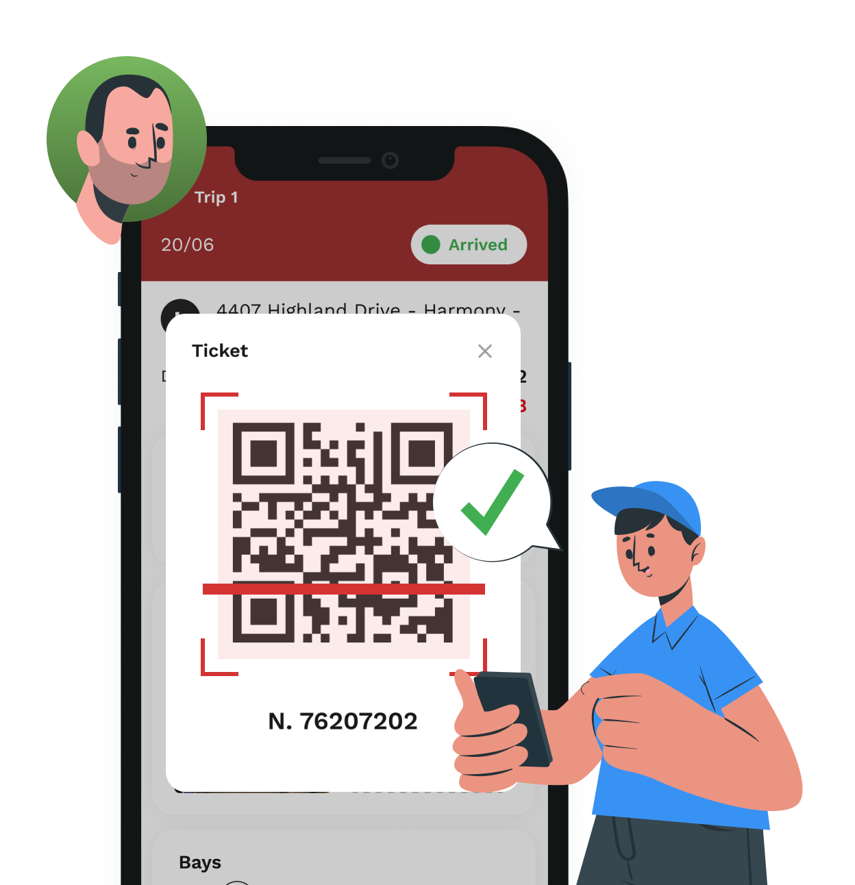 Accettazione driver nel piazzale tramite scansione qr code